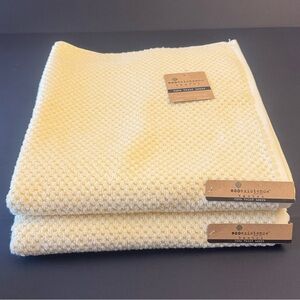 2pc ECOEXISTENCE Bamboo Yellow Zero Twist Loops Bath Towel Set - Daffodil